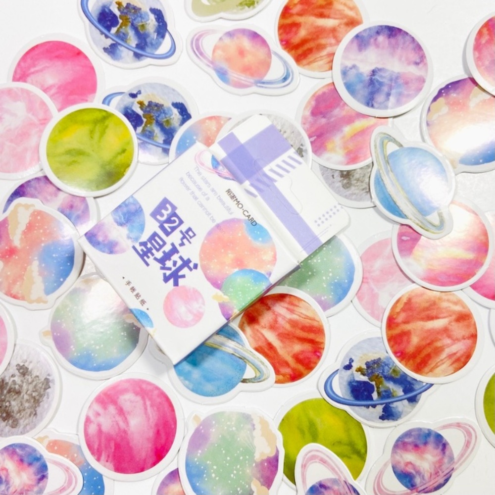 Colourful Planets Stickers. 1 Box 45 Pieces